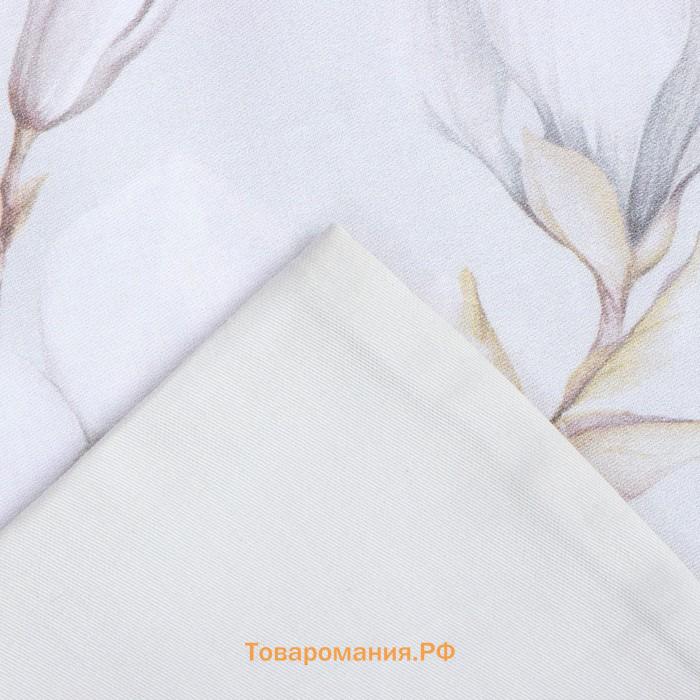 Постельное бельё  2 сп Beige flowers, 175х215 см, 200х214 см, 50х70 см -2 шт, мако-сатин 114г/м2