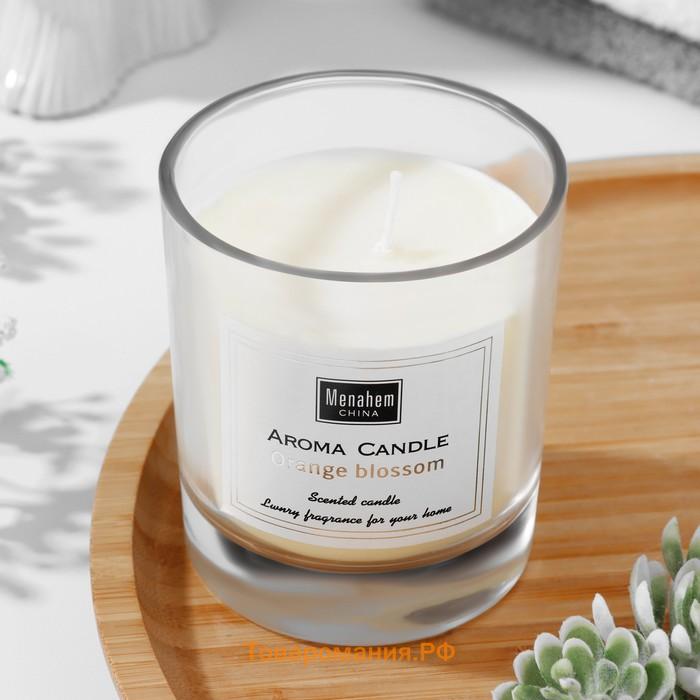 Свеча ароматическая "Aroma Candle", цветок апельсина, 8х9 см