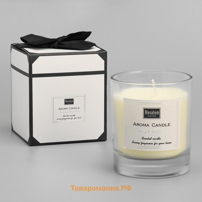 Свеча ароматическая "Aroma Candle", цветок апельсина, 8х9 см