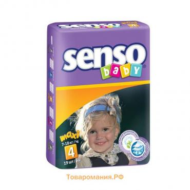 Подгузники «Senso baby» Maxi (7-18 кг), 19 шт