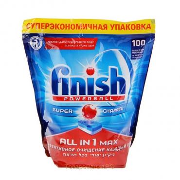 Таблетки для посудомоечных машин Finish All in1 Fizzing Action, 100 шт