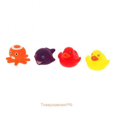 Набор игрушек для ванны «Весёлое купание», меняют цвет, 4 шт.