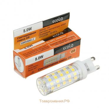 Лампа светодиодная Ecola LED Premium, G9, 8 Вт, 4200 K, 360°, 65x19 мм