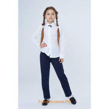 Школьные брюки для девочки, цвет синий, рост 152
