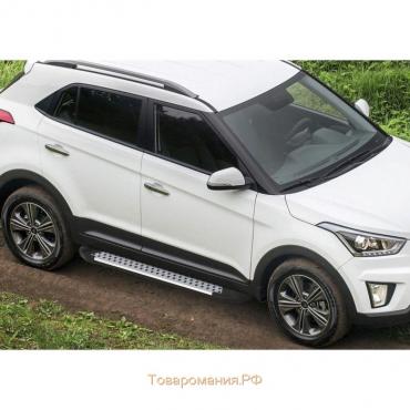 Порог-площадка "Bmw-Style" RIVAL, Hyundai Creta 2016-н.в., с крепежом, D173AL.2310.1