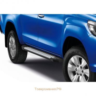 Порог-площадка "Bmw-Style" RIVAL, Toyota Hilux 2015-н.в., с крепежом, D193AL.5708.1