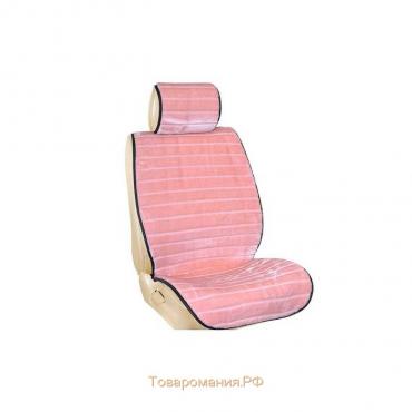 Накидка сиденья меховая искусственная мутон 2 предм. Skyway Arctic, розовый, полоска, S03001032