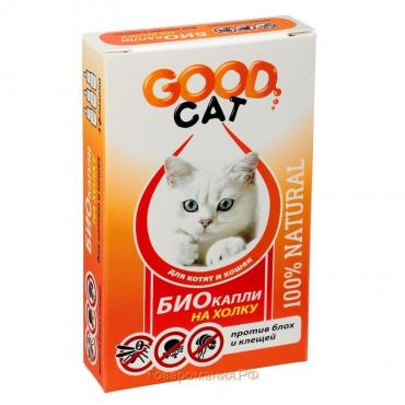 БИОкапли GOOD CAT для котят и кошек от блох и клещей, 3 х 1мл