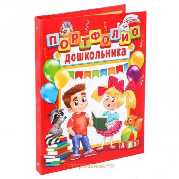 Папка школьная на кольцах «Портфолио дошкольника», 8 листов-разделителей, 24,5 х 32 см.