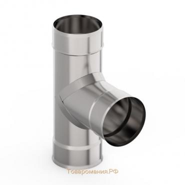 Тройник 90°, d 100 мм, нержавейка 1.0 мм
