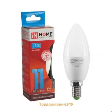 Лампа светодиодная IN HOME LED-СВЕЧА-VC , Е14, 11 Вт, 230 В,  4000 К, 990 Лм