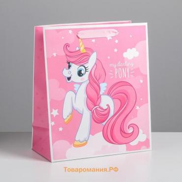 Пакет подарочный ламинированный вертикальный, упаковка, My darling pony, ML 23 х 27 х 11,5 см