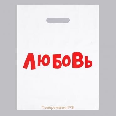 Пакет с приколами, полиэтиленовый с вырубной ручкой, «Любовь», 60 мкм 31 х 40 см