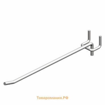 Крючок одинарный для ДСП перфорации, d=4 мм, L=20 см, шаг 25 мм, цинк