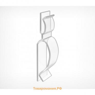 Ценникодержатель-клипса универсальная, 1,1×1,1×4 см, прозрачная