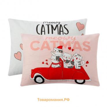 Новый год. Комплект наволочек  Catmas 50х70 см - 2 шт, 100% хлопок, бязь