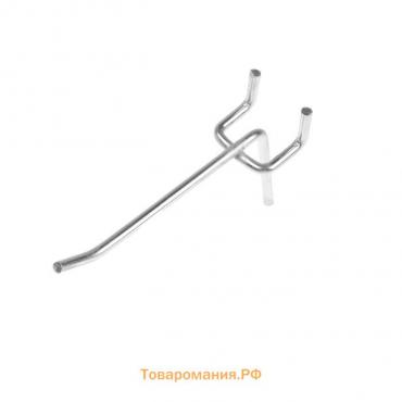 Крючок одинарный для металлической перфорированной панели, d=4 мм, L=10 см, шаг 25 мм