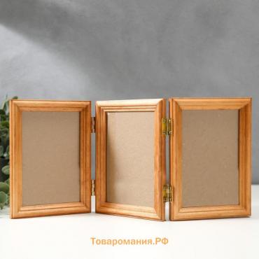 Фоторамка тройная 10х15 см №1 орех