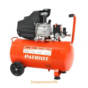 Компрессор поршневой масляный Patriot EURO50-260, 1800 В, 8 бар, 260 л/мин, 50 л, "елочка"