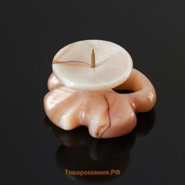 Подсвечник "Маргаритка" с каменной чашкой, 4,5х6 см, селенит