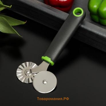 Нож для пиццы и теста двухсторонний  Lime, 17×7,5 см, цвет чёрный