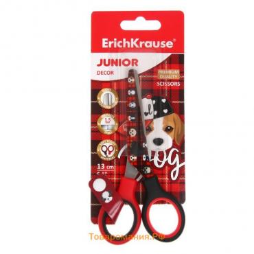 Ножницы детские 13 см, ErichKrause Junior Decor Dog, с принтом на лезвиях