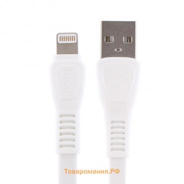 Кабель Hoco X40, USB - Lightning, 2.4 А, 1 м, плоский, белый