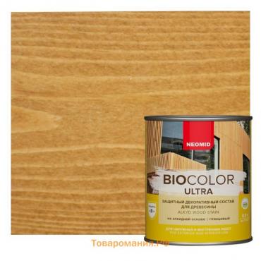 Защитный декоративный состав для древесины NEOMID BioColor ULTRA дуб глянцевый 0,9л