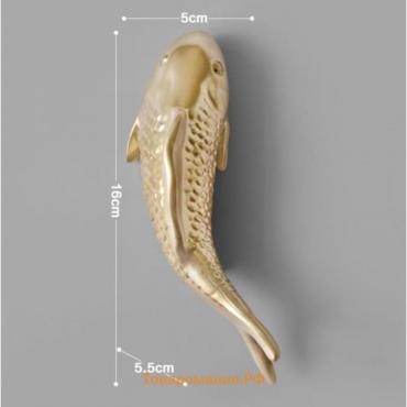 Декор настенный, "Рыбка" 16 x 5 см, золото, левый