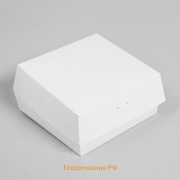 Коробка под бенто-торт без окна, белая, 12 х 12 х 7 см