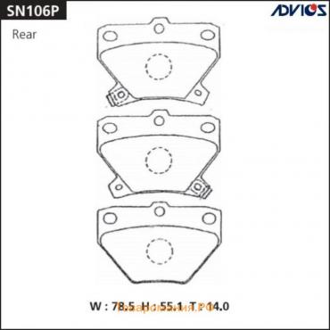 Дисковые тормозные колодки ADVICS SN106P