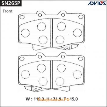 Дисковые тормозные колодки ADVICS SN265P