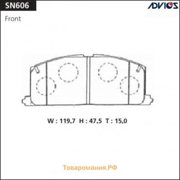 Дисковые тормозные колодки ADVICS SN606