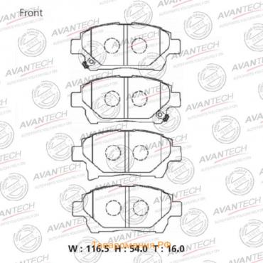 Колодки тормозные дисковые Avantech (противоскрипная пластина в компл.) AV1106