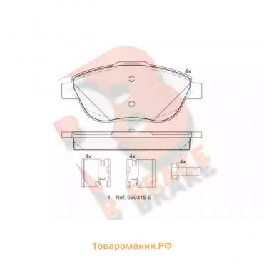 Дисковые тормозные колодки R BRAKE RB1925-201