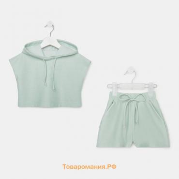 Комплект для девочки (топ, шорты) MINAKU: Casual Collection цвет оливковый, рост 116