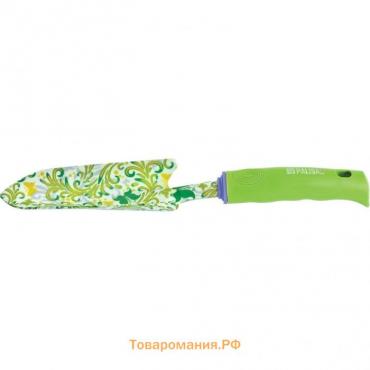 Совок посадочный узкий, длина 33 см, стальной, пластиковая рукоятка, FLOWER GREEN