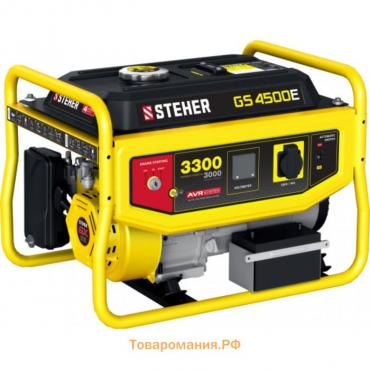 Генератор бенз. STEHER GS-4500Е, 4Т, 220 В, 3300 Вт, 7 л.с, электро/руч. стар, 15 л