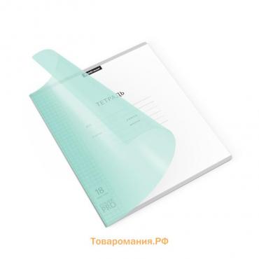 Тетрадь 18 листов в клетку, ErichKrause "Классика CoverPrо Pastel", пластиковая обложка, блок офсет 100% белизна, мятная