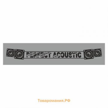 Полоса на лобовое стекло "PERFECT ACOUSTIC", серебро, 1220 х 270 мм