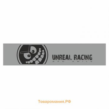 Полоса на лобовое стекло "Unreal Racing", серебро, 1300 х 170 мм