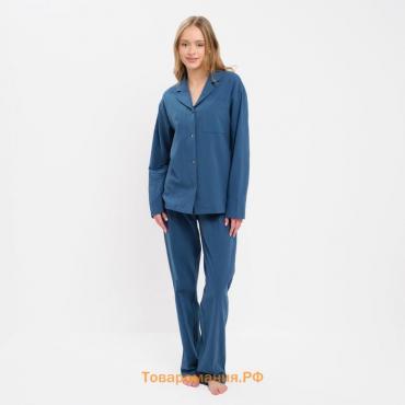 Пижама женская (рубашка и брюки) KAFTAN "Basic" р.40-42, синий