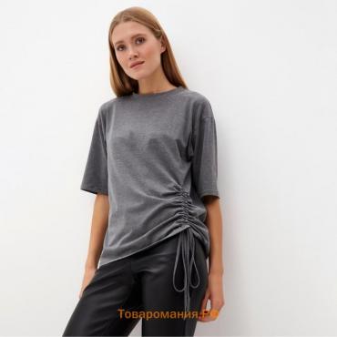 Футболка женская с кулиской MINAKU REGULAR FIT: цвет серый, р-р 42