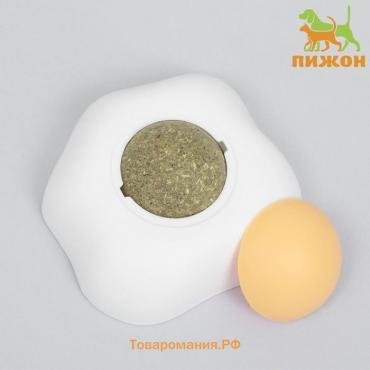 Игрушка для кошек с кошачьей мятой "Яичница", 6 см