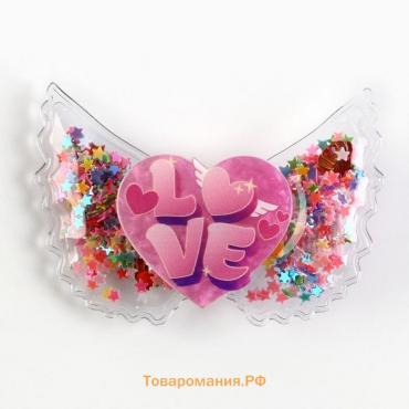 Заколка для волос с шейкером LOVE, 6 х 4.5 см